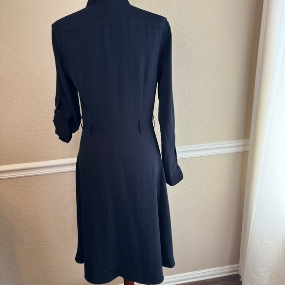 Lauren Ralph Lauren Fit and Flare Shirt dress Size 4 NWOT Navy Blue - Picture 6 of 10